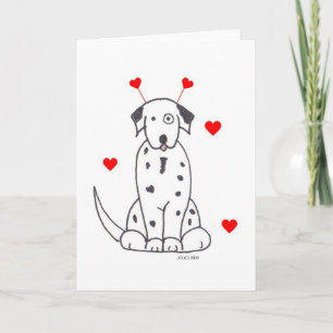Valentine Ears Dalmatian Card