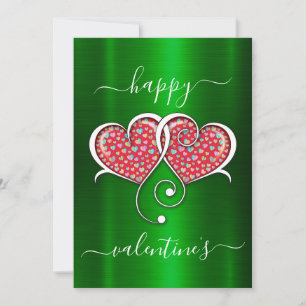 Valentine Elegant Interlocked Hearts Design Holiday Card