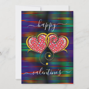 Valentine Elegant Interlocked Hearts Design Holiday Card