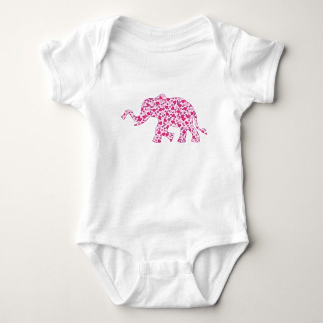 Valentine Elephant Baby Bodysuit (Front)