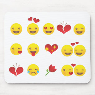 Valentine Emojis Mouse Pad