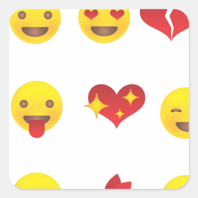 Valentine Emojis Square Sticker (Front)