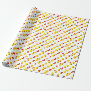 Valentine Emojis Wrapping Paper
