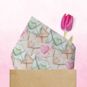 Valentine Envelopes and Hearts Tissue Paper