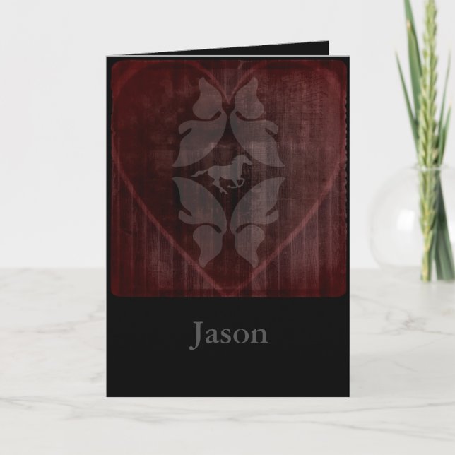 Valentine Faded Stencil Holiday Card (Front)