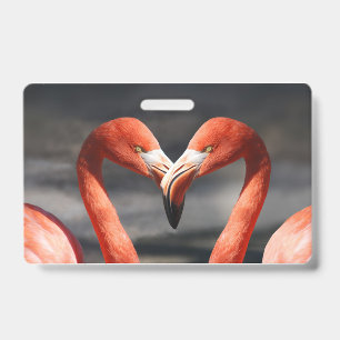Valentine Flamingo ID Badge