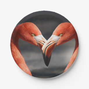 Valentine Flamingo Paper Plate