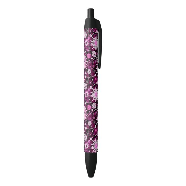 Valentine Floral Pattern Black Ink Pen (Bottom (Vertical))