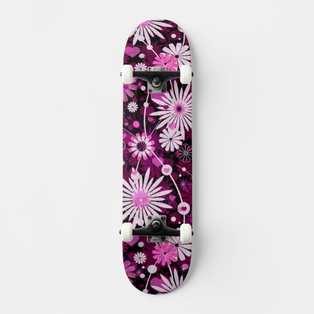 Valentine Floral Pattern Skateboard (Front)