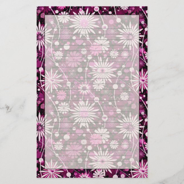 Valentine Floral Pattern Stationery (Front)