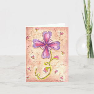 Valentine Flower Holiday Card
