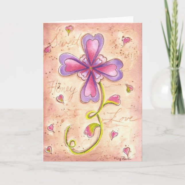 Valentine Flower Holiday Card (Front)
