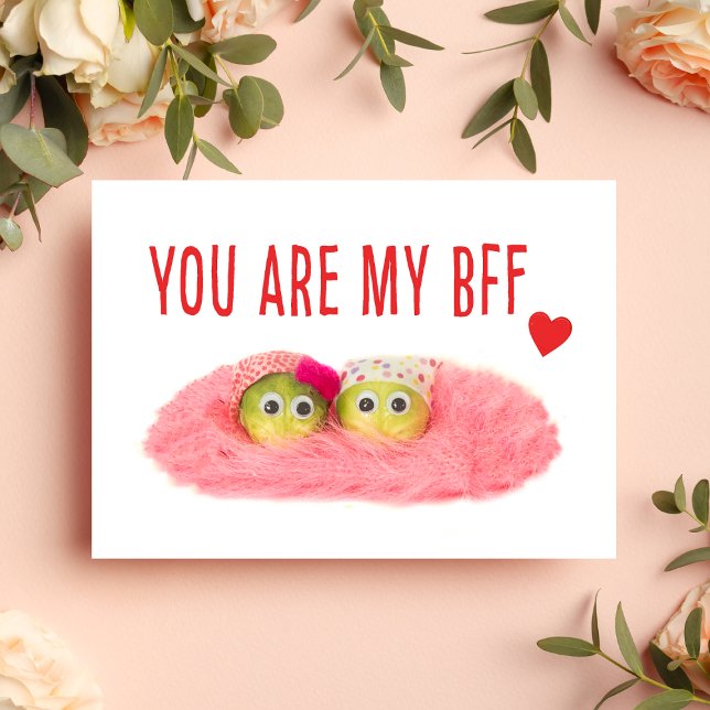Valentine for Best Friend - Cute Crafted Veggie Holiday Postcard (Creator Uploaded)