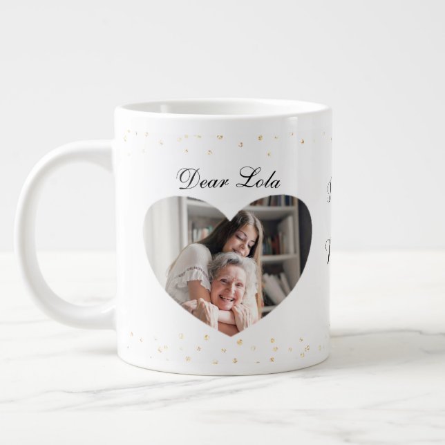 Valentine For Grandchild Photo Large Coffee Mug (Left)