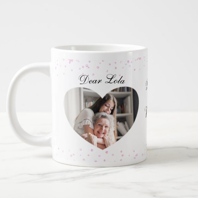 Valentine For Grandchild Photo Large Coffee Mug (Left)
