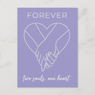Valentine Forever Design   Couple One Heart Holiday Postcard