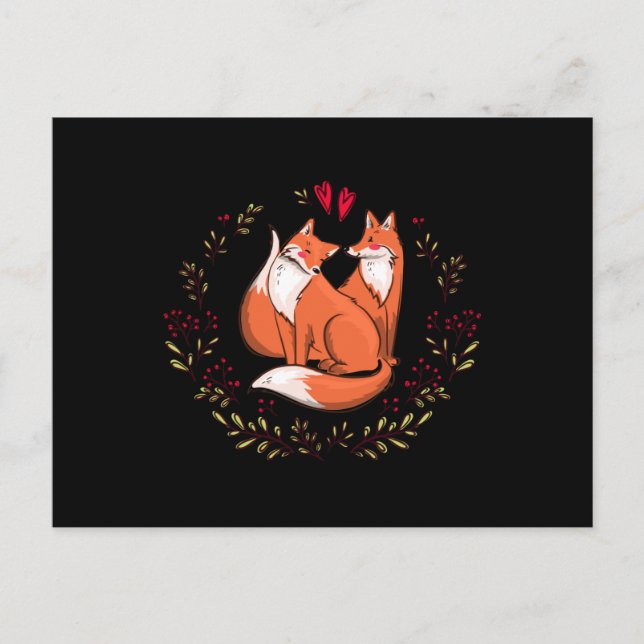Valentine foxes postcard (Front)