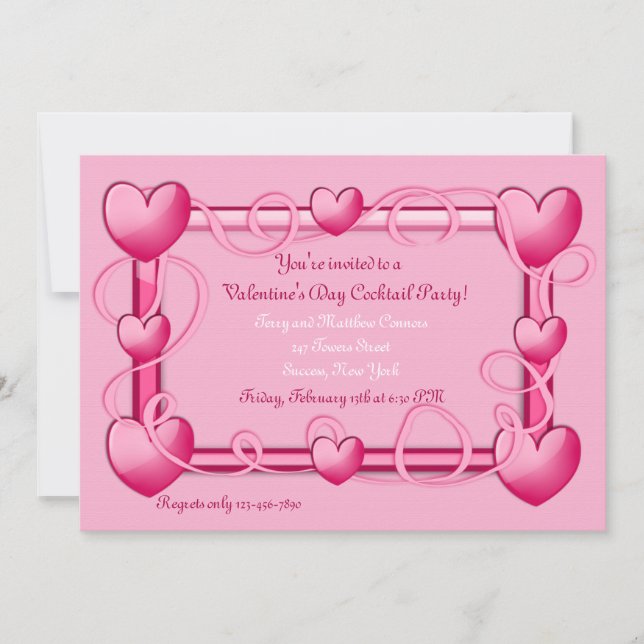 Valentine Frame Cocktail Party Invitation (Front)