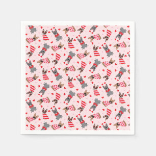 Valentine French Bulldogs Napkin