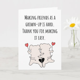 Valentine Friends As a Grown- Up Folded Card