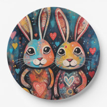 Valentine Friends Bunnies long ears hearts