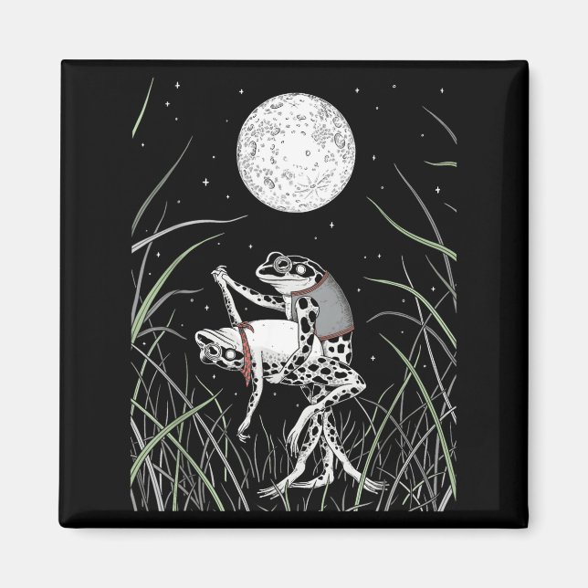 Valentine frog under the moon  magnet (Front)