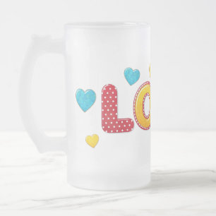 Valentine Fun 3D Mix and Match  Frosted Glass Beer Mug