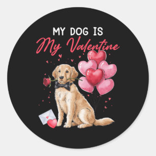 Valentine Funny Dog Owner Heart Bylloon Labrador R Classic Round Sticker