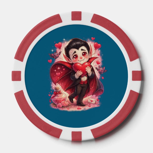 Valentine Funny Dracula  Poker Chips (Front)