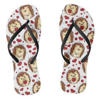Valentine funny hedgehog jandals