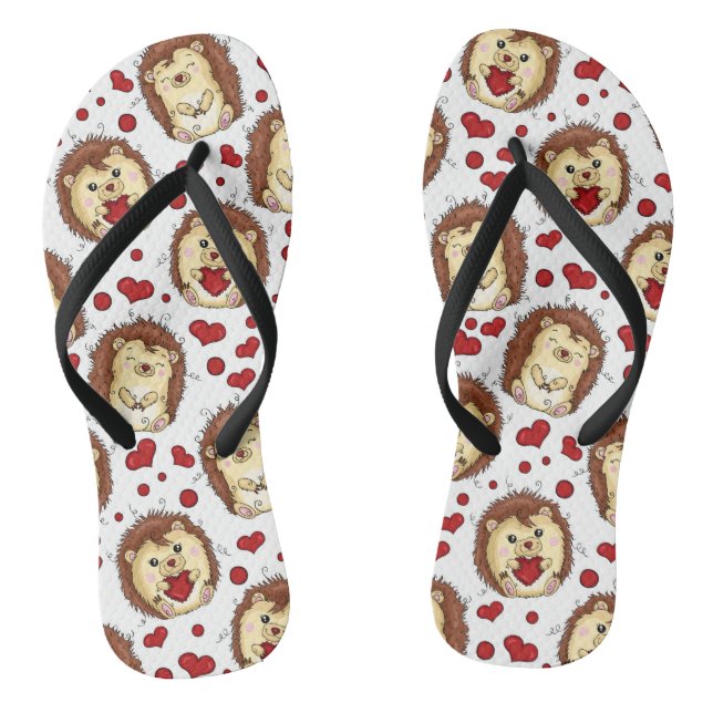 Valentine funny hedgehog jandals (Footbed)