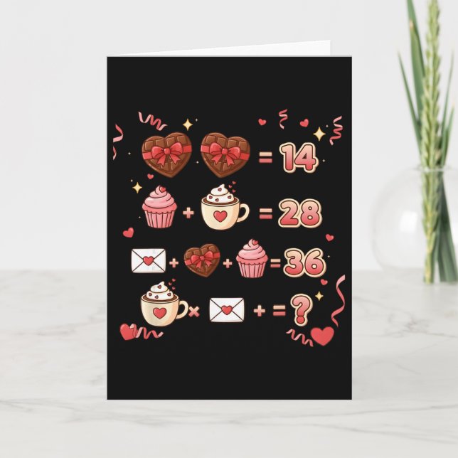 Valentine Funny Math Equation 6 7 Six Seven Meme T Card (Front)