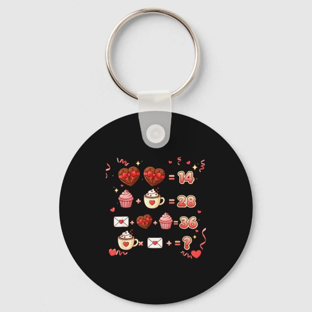 Valentine Funny Math Equation 6 7 Six Seven Meme T Key Ring (Front)