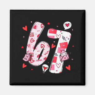 Valentine Funny Six Seven 6 7 Meme Men Women Kids Magnet