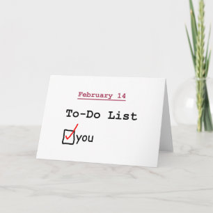 Valentine: Funny To-do List Holiday Card