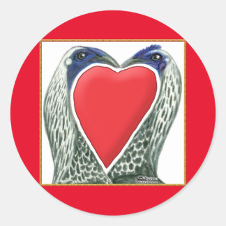 Valentine Game Chickens Classic Round Sticker