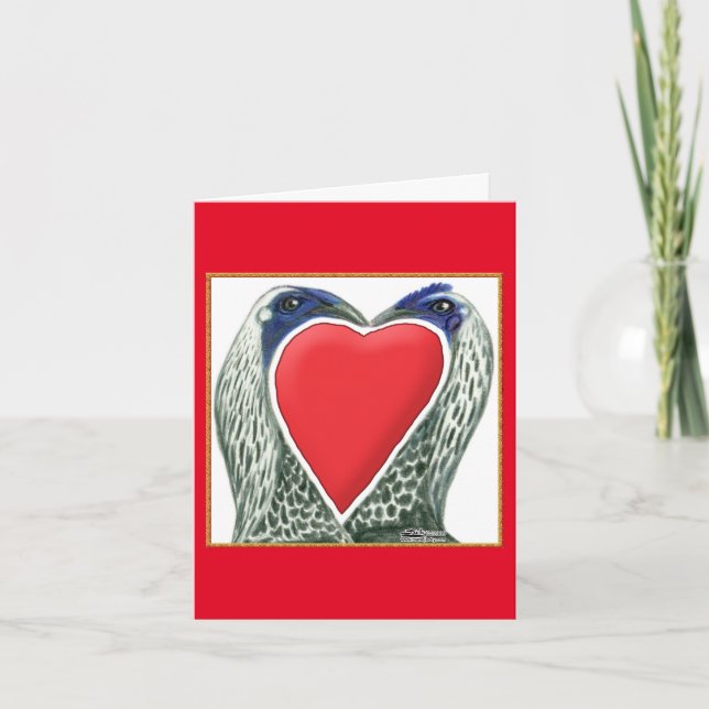 Valentine Game Chickens Holiday Card (Front)