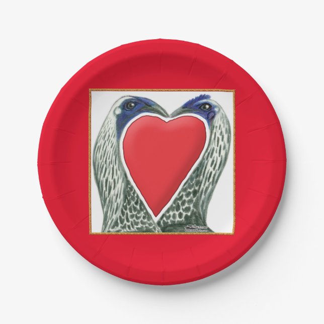 Valentine Game Chickens Paper Plate (Front)