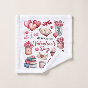 Valentine Gift All Book for Valentines Day Wash Cloth