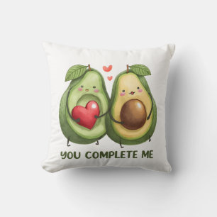 Valentine Gift Avocado You Complete Me Cushion