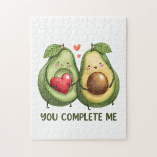 Valentine Gift Avocado You Complete Me Jigsaw Puzzle