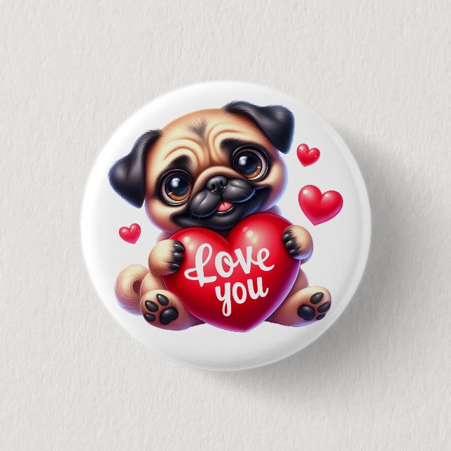 Valentine Gift - Boxer Bliss \ 3 Cm Round Badge (Front)
