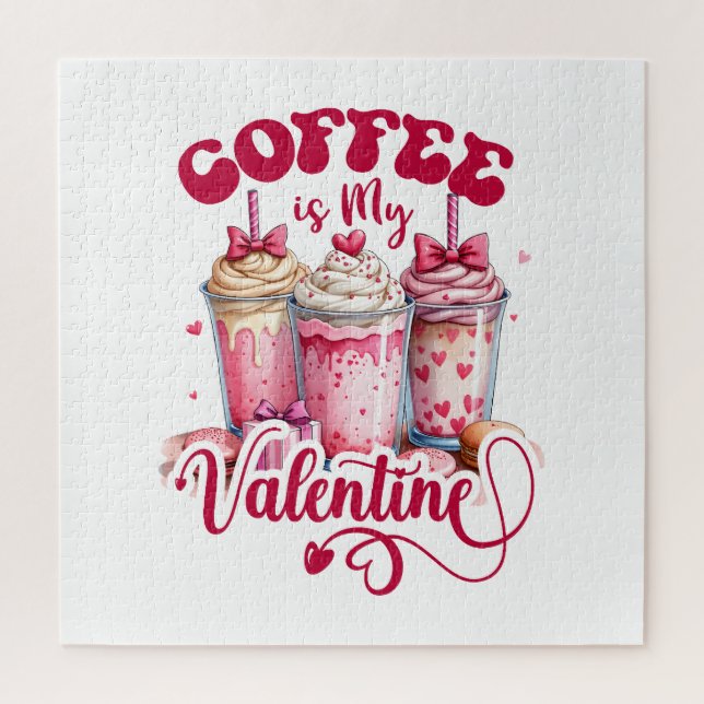 Valentine Gift | Coffee Is My Valentine Jigsaw Puzzle (Vertical)