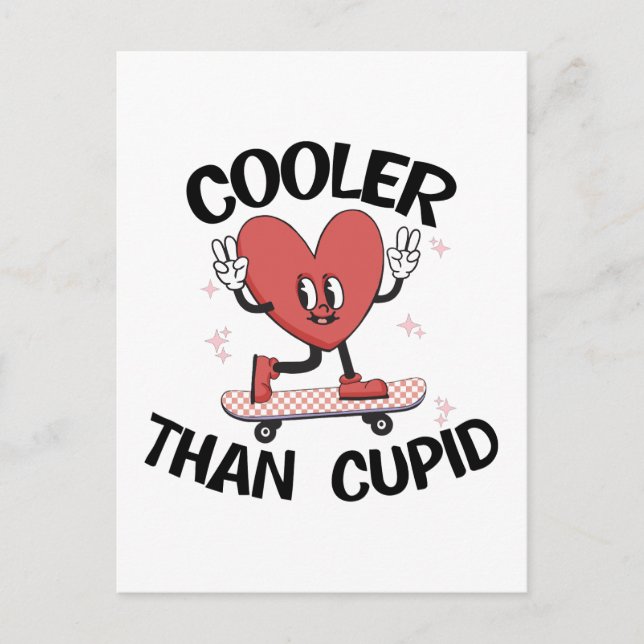 Valentine Gift | Cooler Than Cupid Postcard (Front)