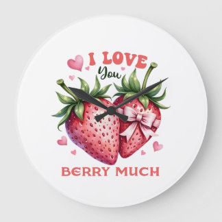 Valentine Gift | I Love You Berry Much Large Clock