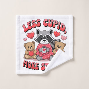 Valentine Gift Less Cupid More Stupid Wash Cloth