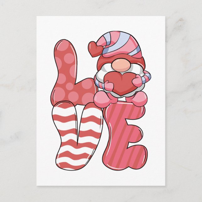 Valentine Gift | LOVE Gnome Postcard (Front)