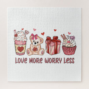 Valentine Gift   Love More Worry Less Jigsaw Puzzle