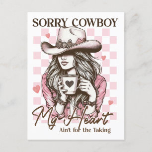 Valentine Gift Sorry Cowboy Postcard