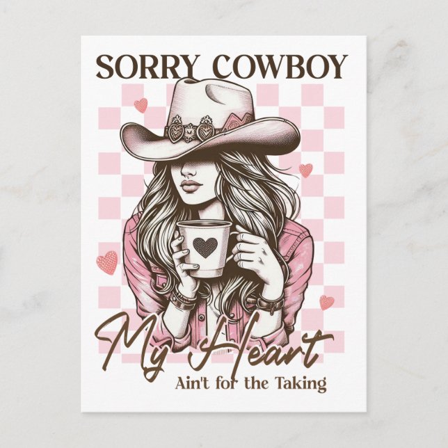 Valentine Gift | Sorry Cowboy Postcard (Front)